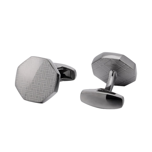 Gemelos Láser Geométricos Negro para Hombre Ejecutivo - Image 7