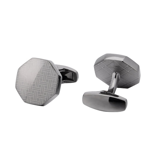 Gemelos Láser Geométricos Negro para Hombre Ejecutivo - Image 2