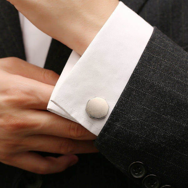 Gemelos Láser Geométricos Negro para Hombre Ejecutivo