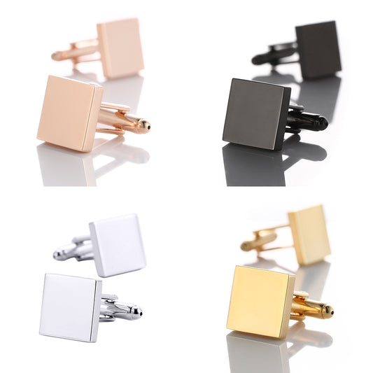 Gemelos de Oro Brillante Grabables en Cuatro Colores - Acabado de Alta Calidad