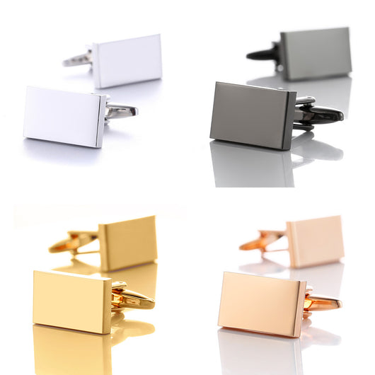 Gemelos Rectangulares de Metal Pulido - Elegancia Profesional - Image 9