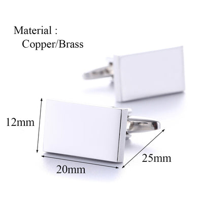 Gemelos Rectangulares de Metal Pulido - Elegancia Profesional - Image 5