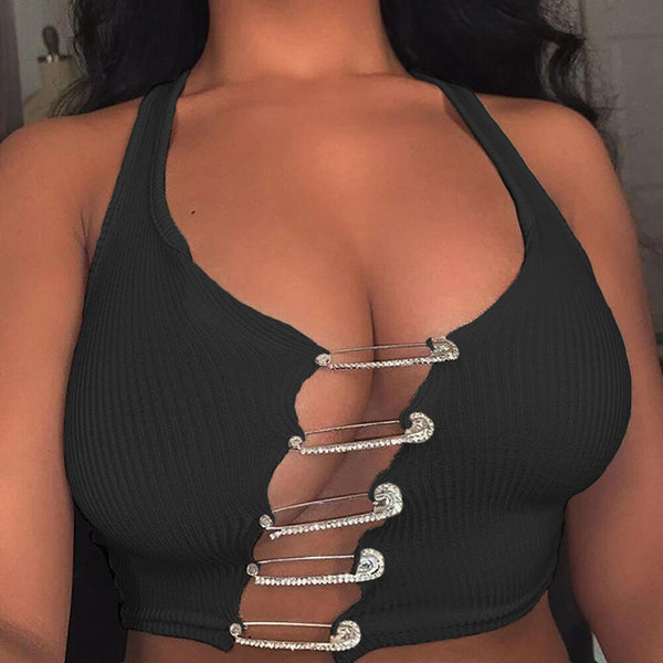 Chaleco Halter Hueco Ajustado para Mujer - Diseño Sexy