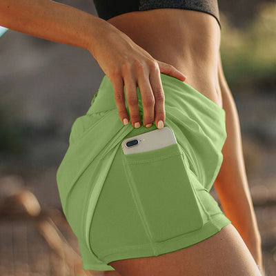 Pantalones Yoga Deportivos Dos Capas con Bolsillos - Image 14