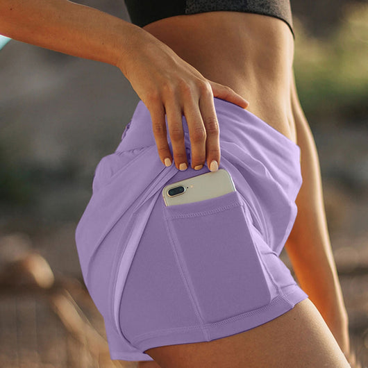 Pantalones Yoga Deportivos Dos Capas con Bolsillos - Image 4