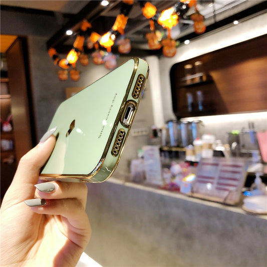 Funda para Teléfono con Borde Recto, Color Sólido y Corazón Electrochapado - Image 2