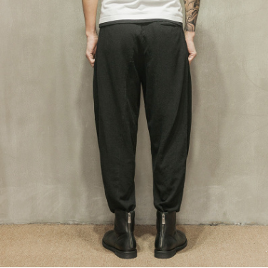 Pantalones Harlan de Algodón y Lino con Bordado y Pierna Ancha para Hombre - Image 4