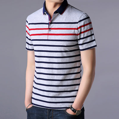 Camiseta Casual de Rayas para Hombre - Estilo Moderno y Versátil - Image 7