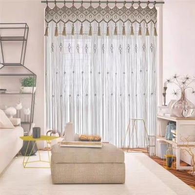 Cortina Divisor Tejida a Mano Estilo Bohemio para Decoración y Eventos - Image 6