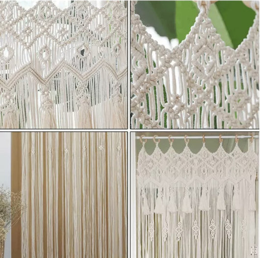 Cortina Divisor Tejida a Mano Estilo Bohemio para Decoración y Eventos - Image 8