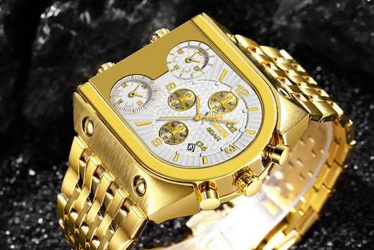 Reloj Multifuncional Hombre Calendario Espiral Acero Inoxidable Cuarzo Resistente al Agua - Image 9