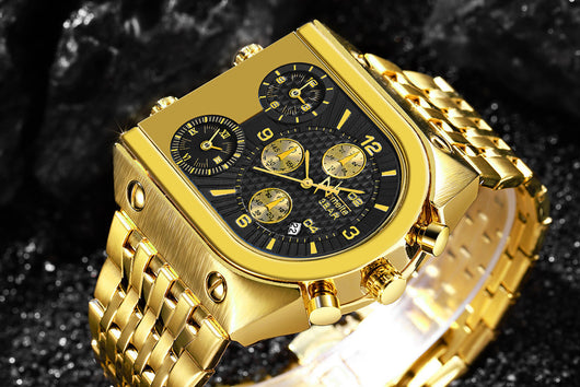 Reloj Multifuncional Hombre Calendario Espiral Acero Inoxidable Cuarzo Resistente al Agua - Image 11