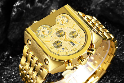 Reloj Multifuncional Hombre Calendario Espiral Acero Inoxidable Cuarzo Resistente al Agua - Image 12