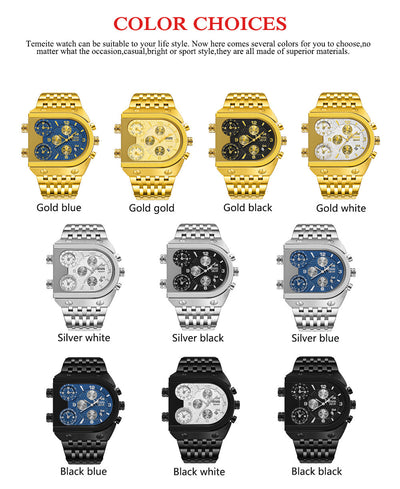 Reloj Multifuncional Hombre Calendario Espiral Acero Inoxidable Cuarzo Resistente al Agua - Image 16