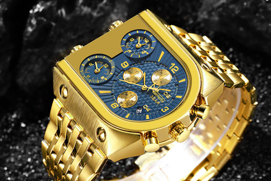 Reloj Multifuncional Hombre Calendario Espiral Acero Inoxidable Cuarzo Resistente al Agua - Image 14