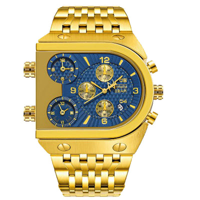 Reloj Multifuncional Hombre Calendario Espiral Acero Inoxidable Cuarzo Resistente al Agua - Image 3
