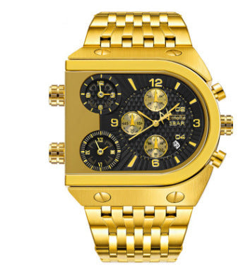 Reloj Multifuncional Hombre Calendario Espiral Acero Inoxidable Cuarzo Resistente al Agua - Image 5