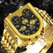 Reloj Multifuncional Hombre Calendario Espiral Acero Inoxidable Cuarzo Resistente al Agua