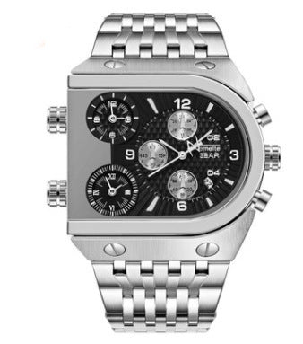 Reloj Multifuncional Hombre Calendario Espiral Acero Inoxidable Cuarzo Resistente al Agua - Image 4