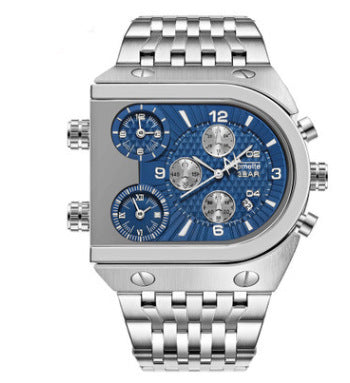 Reloj Multifuncional Hombre Calendario Espiral Acero Inoxidable Cuarzo Resistente al Agua - Image 6