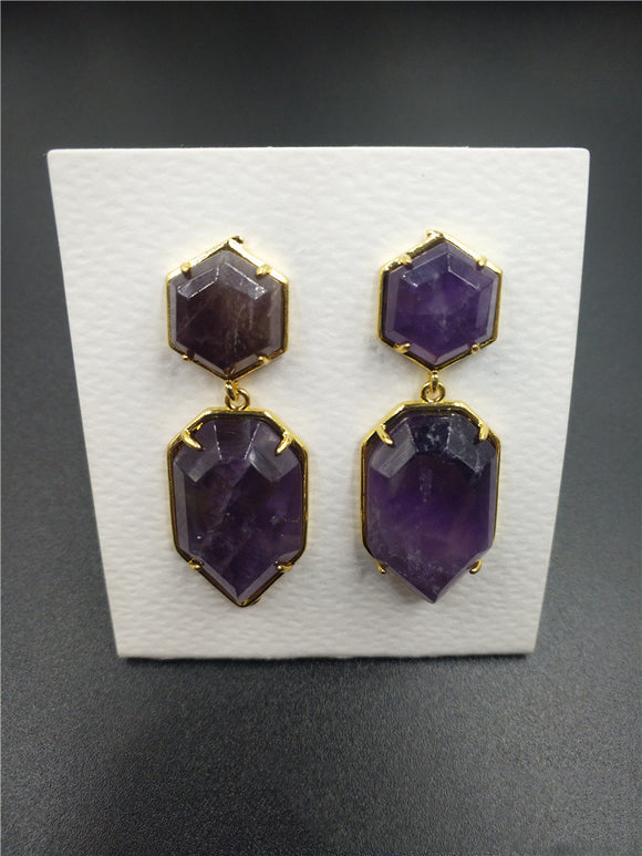 Aretes de Cristal Natural Minimalistas