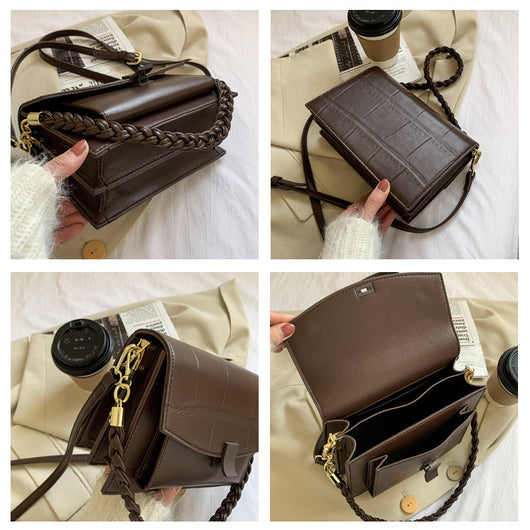 Bolso Bandolera Cuadrado Piedra con Patrón Geométrico - Image 11