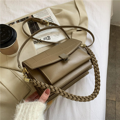 Bolso Bandolera Cuadrado Piedra con Patrón Geométrico