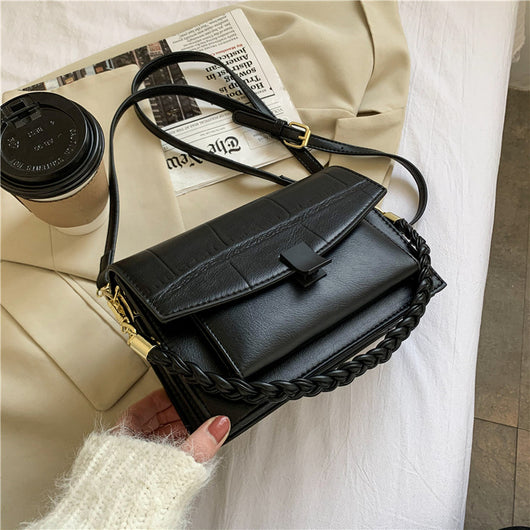Bolso Bandolera Cuadrado Piedra con Patrón Geométrico - Image 3