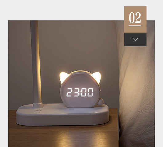 Lámpara LED de Escritorio con Protección Ocular, Reloj, Cargador USB y Soporte para Bolígrafos - Image 15