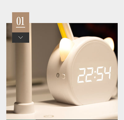 Lámpara LED de Escritorio con Protección Ocular, Reloj, Cargador USB y Soporte para Bolígrafos - Image 17