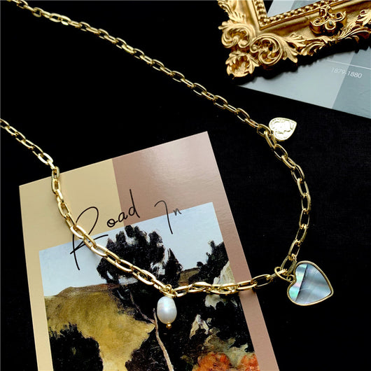 Collar con Colgante de Perla Amor Cadena Simple - Image 8