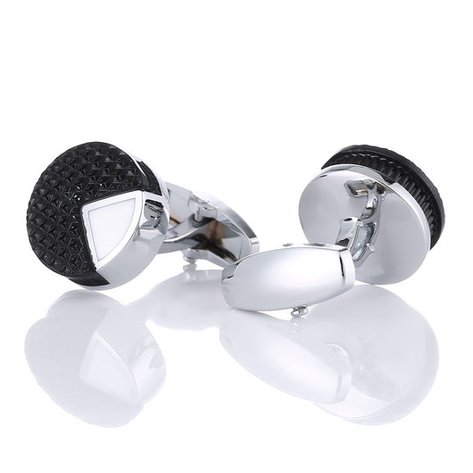 Gemelos Estilo Francés en Cobre Metalizado con Patrón Negro - Image 10