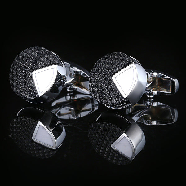 Gemelos Estilo Francés en Cobre Metalizado con Patrón Negro