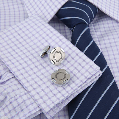 Gemelos de Camisa con Patrón Mecánico Redondo - Image 8