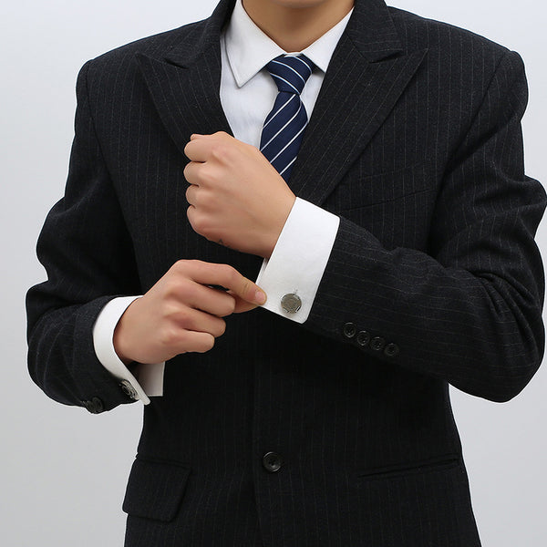 Gemelos de Camisa con Patrón Mecánico Redondo