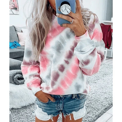Blusa Holgada Tie-Dye Manga Larga Cuello Redondo - Image 3
