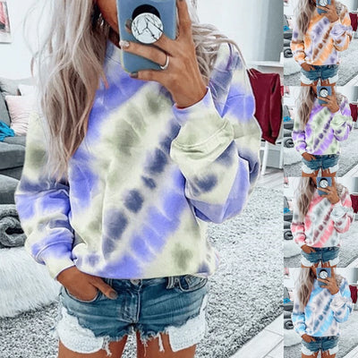 Blusa Holgada Tie-Dye Manga Larga Cuello Redondo - Image 14