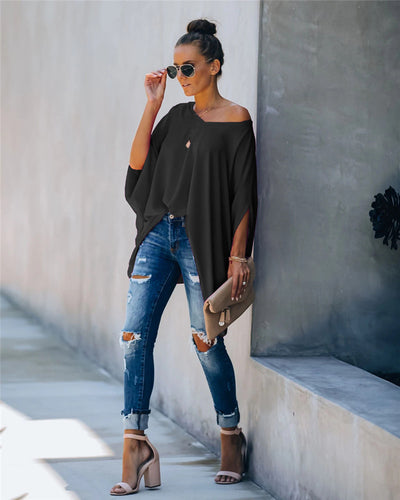 Camiseta Suelta con Cuello en V para Mujer - Estilo Europeo y Americano - Image 32