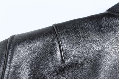 Uniforme de Béisbol Corto en Cuero Negro para Hombre - Image 8