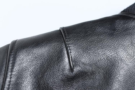 Uniforme de Béisbol Corto en Cuero Negro para Hombre - Image 8