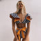 Bikini Talle Alto con Volantes y Tirantes Ajustables