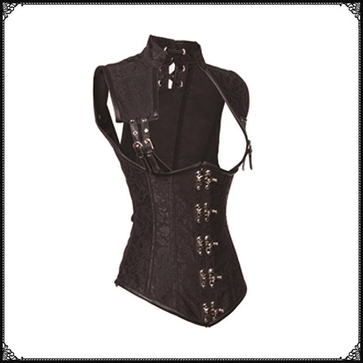 Corsé Gótico Retro con Varillas de Acero - Disfraz Steampunk y Cosplay - Image 11