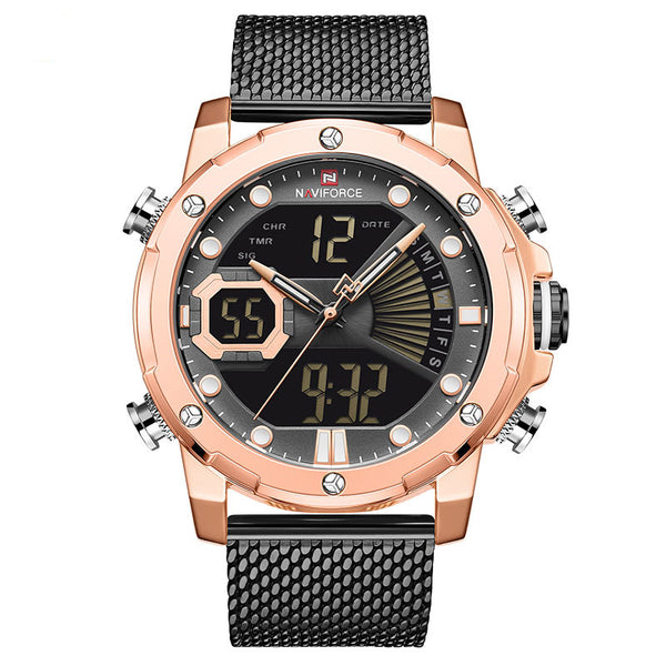 Reloj Deportivo Multifunción Dual Display Resistente al Agua para Hombre