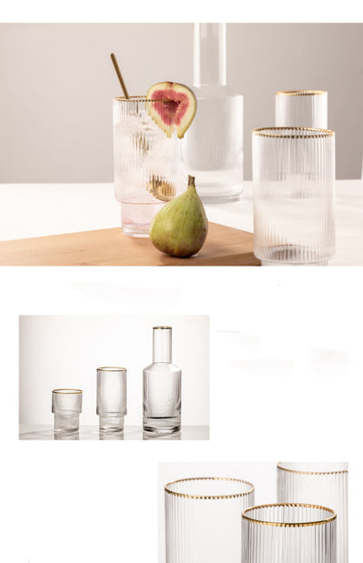 Vaso de Cristal Transparente Lujo con Patrón Phnom Penh Vertical - Image 16