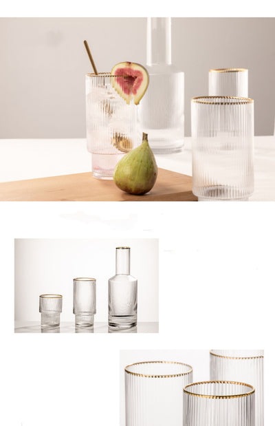 Vaso de Cristal Transparente Lujo con Patrón Phnom Penh Vertical - Image 13
