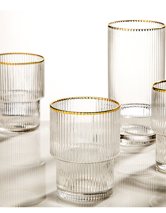 Vaso de Cristal Transparente Lujo con Patrón Phnom Penh Vertical - Image 19