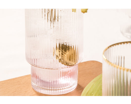 Vaso de Cristal Transparente Lujo con Patrón Phnom Penh Vertical - Image 18