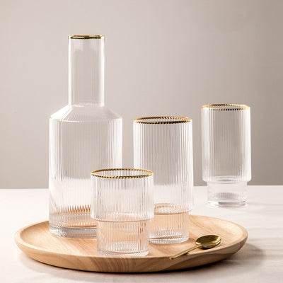 Vaso de Cristal Transparente Lujo con Patrón Phnom Penh Vertical - Image 3