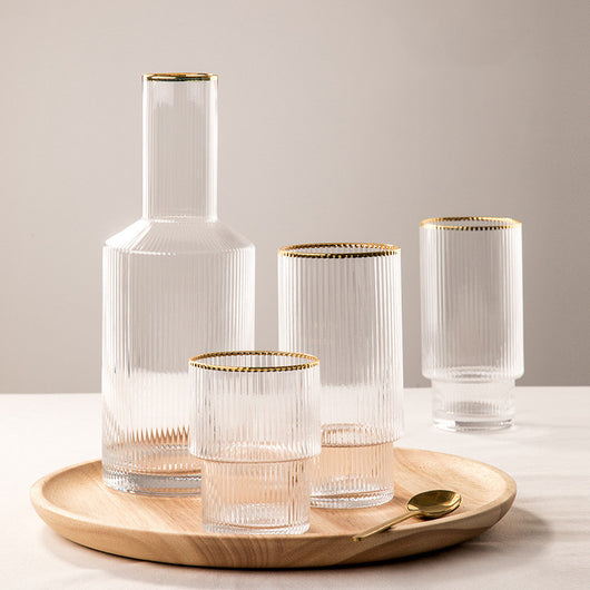 Vaso de Cristal Transparente Lujo con Patrón Phnom Penh Vertical - Image 3