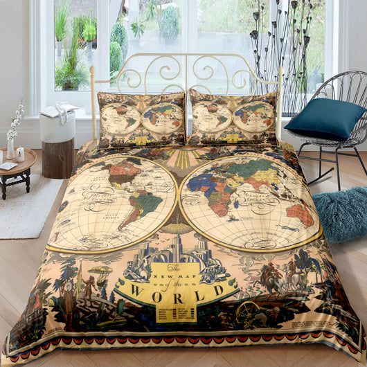 Juego de Cama Personalizado Mapa del Tesoro Náutico Retro - Diseño Digital Impreso - Image 8